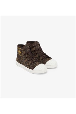 sneakers in tessuto marrone FENDI KIDS | JMR473AJZEF1NJK